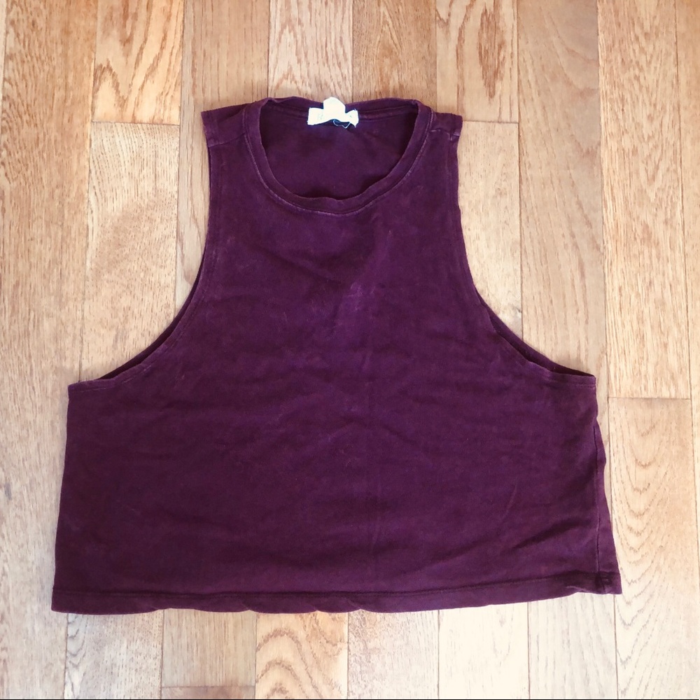 F21 Dark Red Cropped Tank